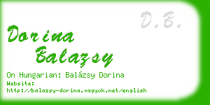 dorina balazsy business card